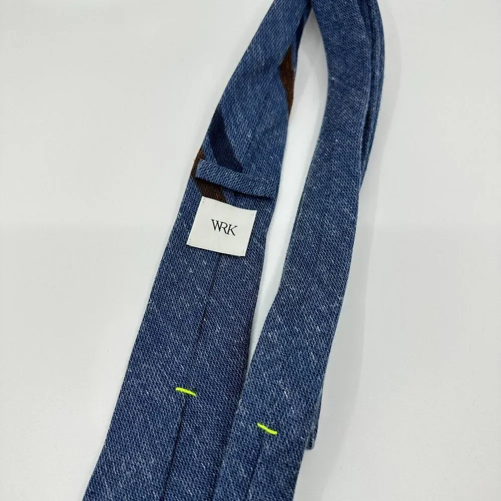WRK Necktie Mens Blue Tweed Basic Minimalist Wedding Formal‎ Church Indie NYC
